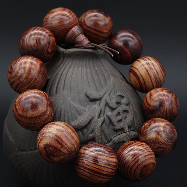 文玩大叶黄花梨木手串类海南黄花梨珠男女款民族风大气手链