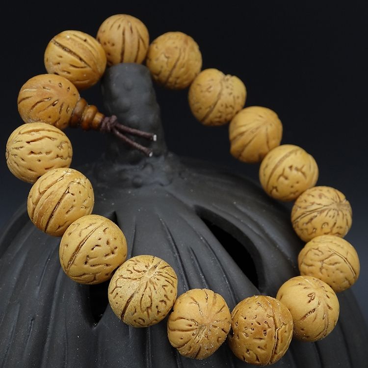 天然蟠桃核桃菩提子珠手链丹凤眼橄榄核星月金刚菩提子手串念珠