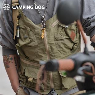 CAMPING DOG联名户外马甲GRN休闲露营多功能口袋战术钓鱼机能背心