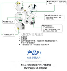 原装正品施耐德大电流小型断路器C120H 2P C 80A A9N19809