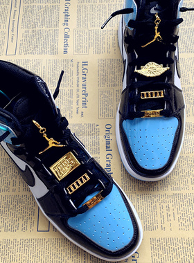 适配于所有aj系列 1 mid maroon酒红脚趾飞翼挂件金属飞翼鞋扣diy