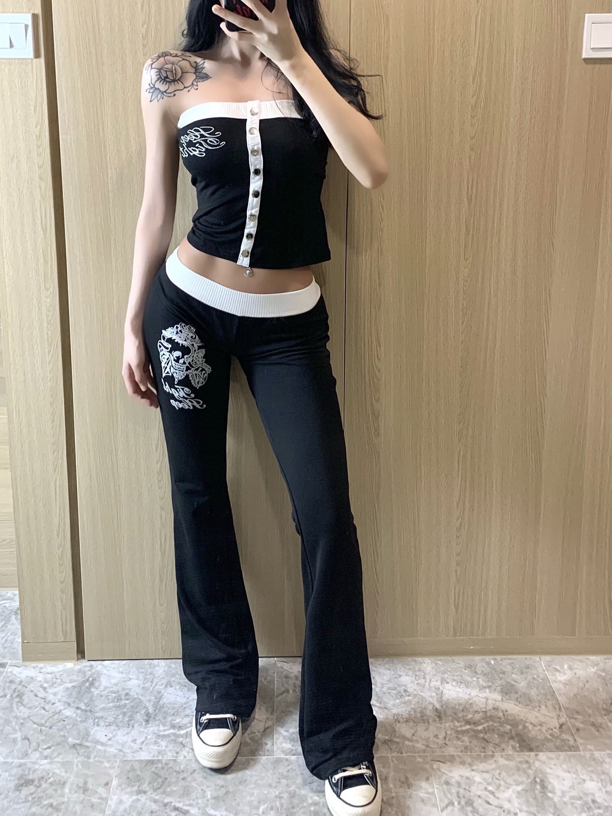 辣妹套装女黑色套装夏季