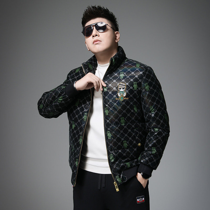 欧货冬季新款潮牌刺绣小熊加厚白鸭绒羽绒服男士修身保暖防风外套