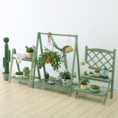 个性 实木质吊兰绿萝花架子客厅阳台置物架花店展示架幼儿园植物架