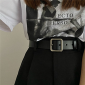 裤 皮带女真皮简约ins韩版 腰带 装 饰牛仔工装 新款 百搭bf潮男通用款