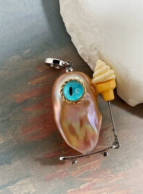 淡水巴洛克珍珠小怪兽阿飘吊坠