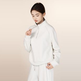 半拉链卫衣女原宿时尚气质潮流慵懒文艺流行新款运动套装气质名媛