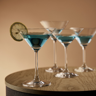 捷克进口无铅水晶玻璃鸡尾酒杯专用酒具三角高脚杯高颜值杯子家用