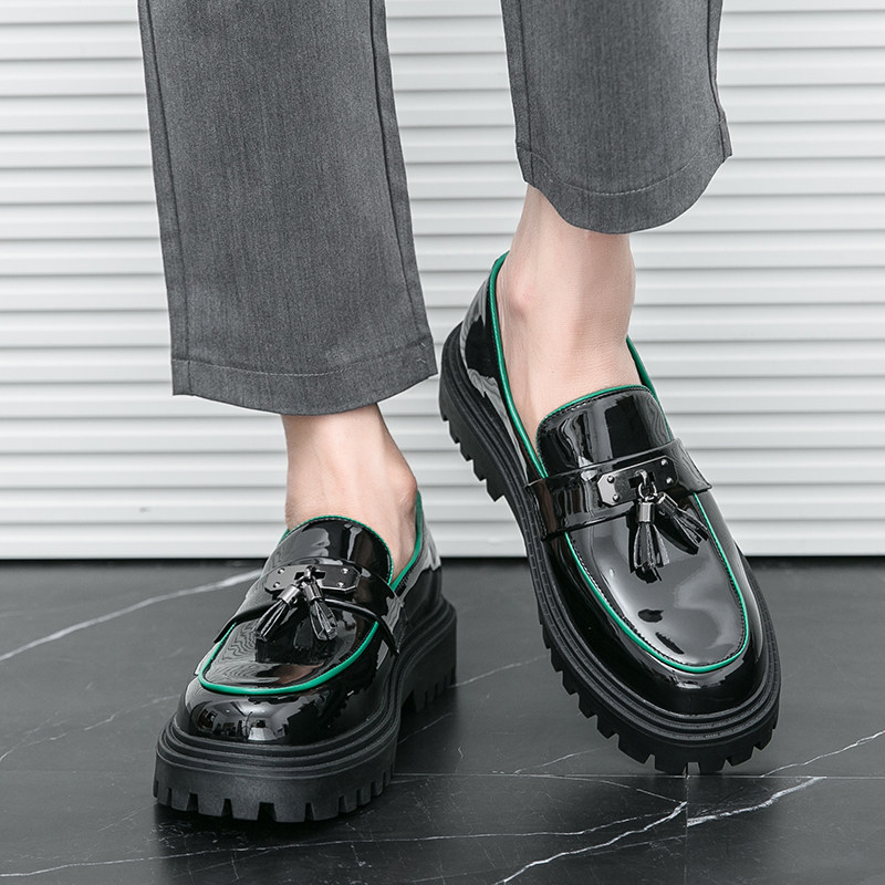 正装皮鞋一脚蹬休闲男鞋厚底皮鞋