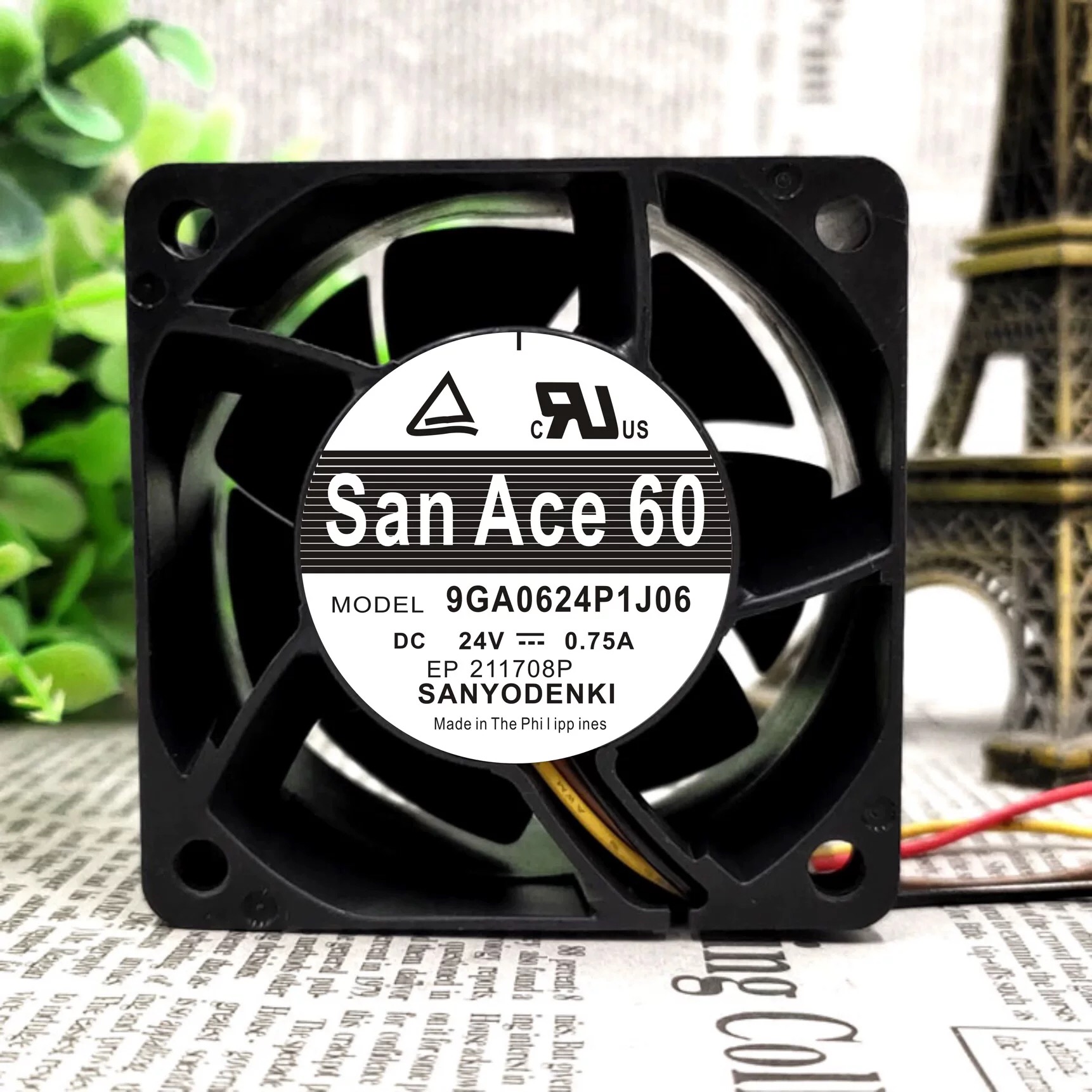 全新原装 60*60*38MM 9GA0624P1J06 24V 0.75A 4线 三洋散热风扇