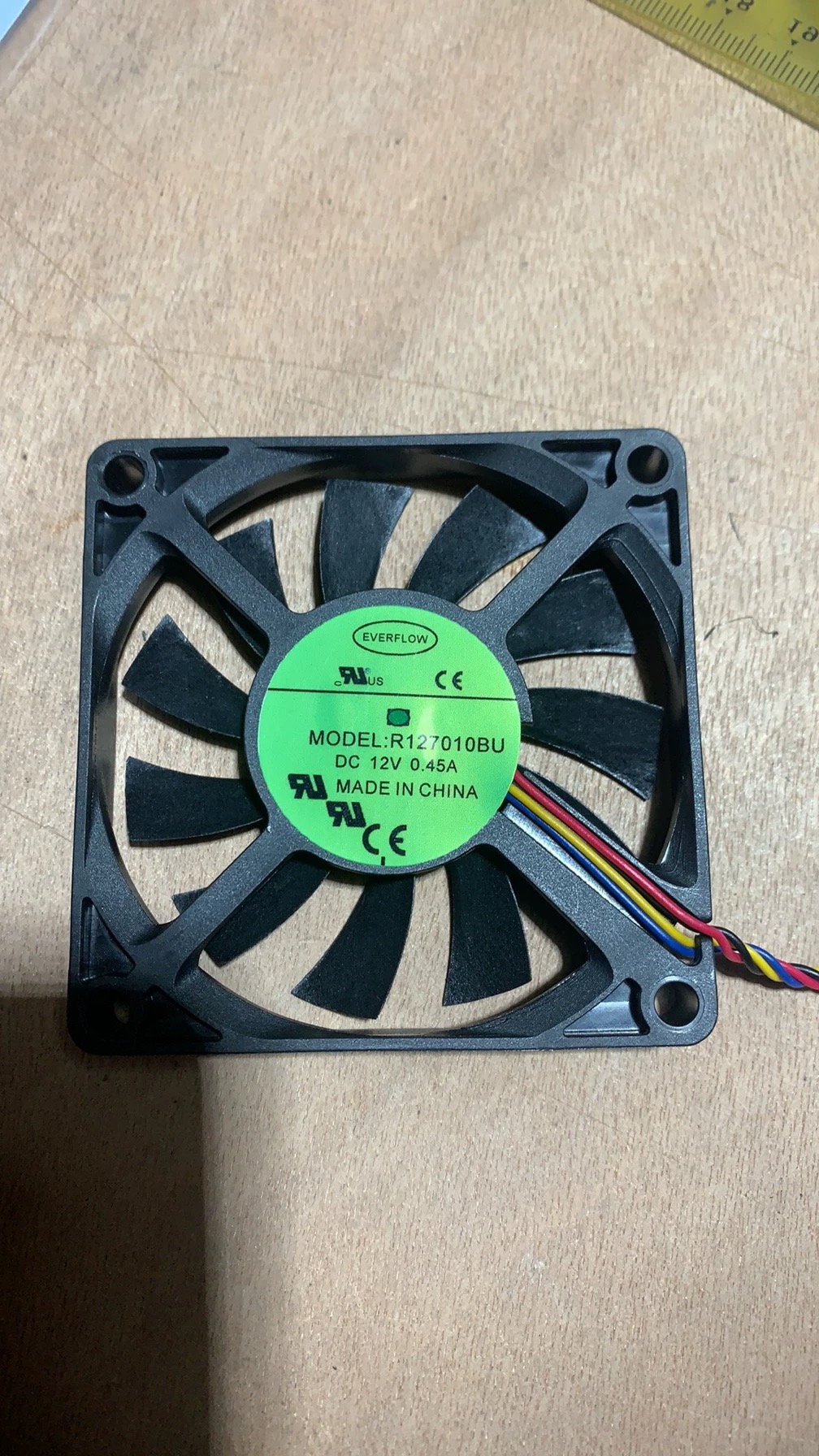 EVFLOW R127010BU 12V 0.45A 7CM 7010 4线pwm超薄静音散热风扇