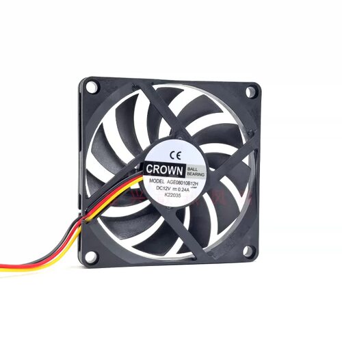 全新惯展CROWN AGE08010B12H 12V 0.24A 8010 机箱电源散热风扇
