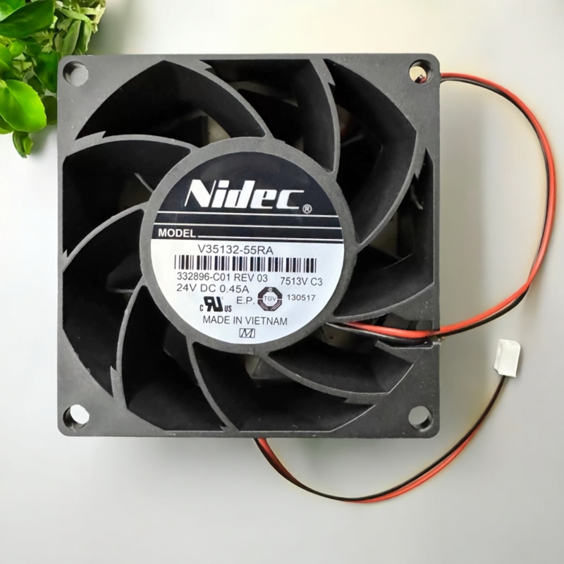原装NIDEC V35132-55RA 变频器风扇 8038 8CM 24V 0.45A