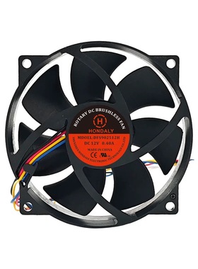 全新HONDALY DFS902512H 12V 0.40A 4线高转速散热风扇全圆形9025