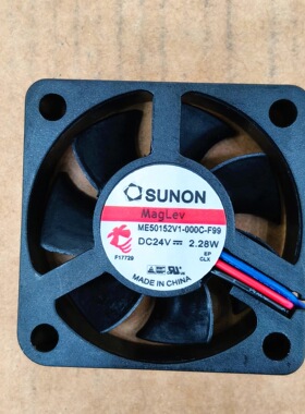全新/SUNON ME50152V1-000C-F99 24v 2.28W 5cm 3线/报警反馈风扇