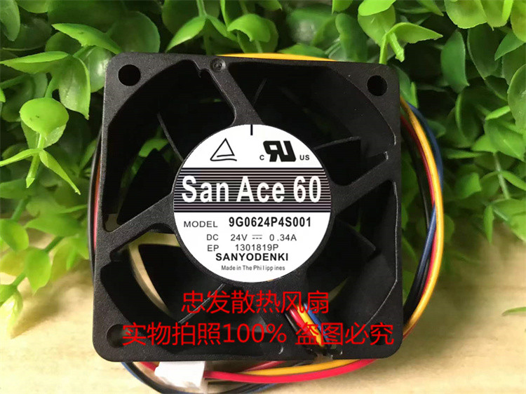 9G0624P4S001 原装正品三洋SanAce60 24V 0.34A 散热风扇 6025