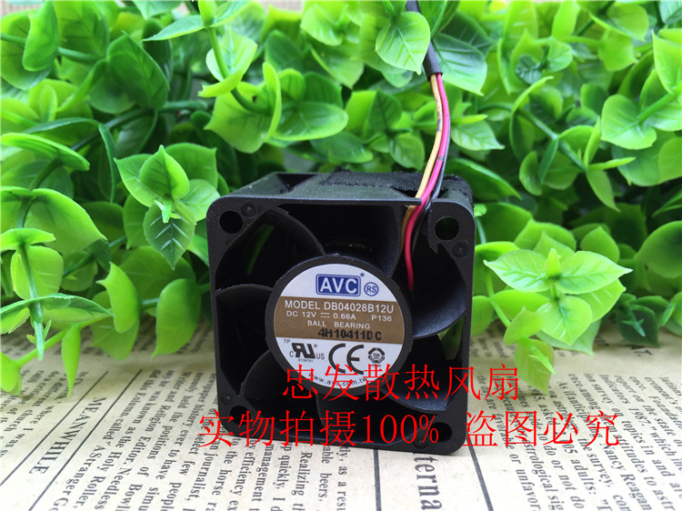 原装 AVC 12V 4CM 4028 3线 服务器大风量散热风扇DB04028B12U