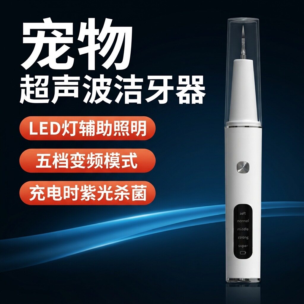 宠物狗猫超声波洁牙器5挡洗牙牙结石去除器口臭美白口腔清洁护理