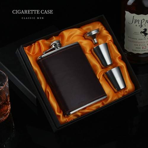 Импортная портативная металлическая карманная фляжка из нержавеющей стали для друга, Германия, нержавеющая сталь AISI 304, объем 225, 225 мл