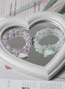 网红磁吸水晶小猫闺蜜手链日韩学生日礼物小清新闺蜜三人手串礼物