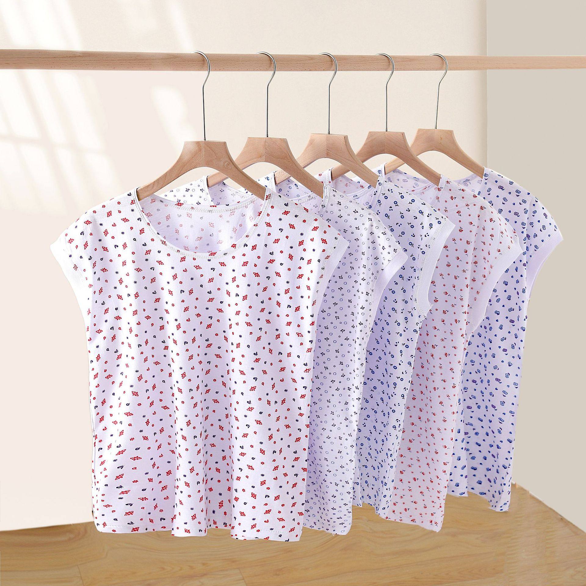 中老年人背心女纯棉妈妈夏季老人汗衫大码宽松老太太全棉针织内衣