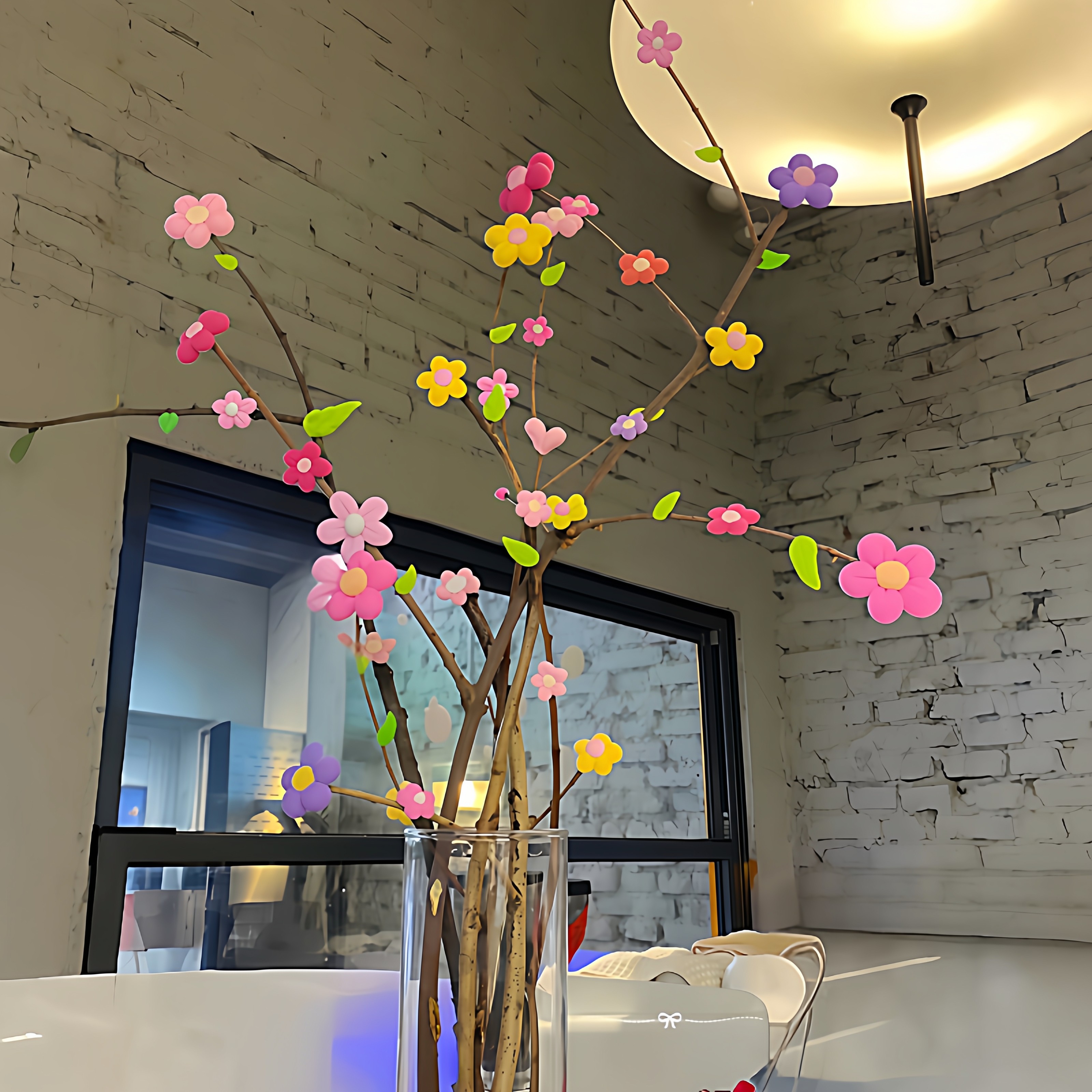 【枯木逢春】超轻粘土DIY树枝手工花朵亲子互动客厅桌面装饰摆件