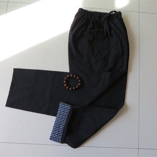 子太极裤 裤 运动休闲裤 春秋晨练裤 子 纯棉老粗布男士 大码 双层唐装