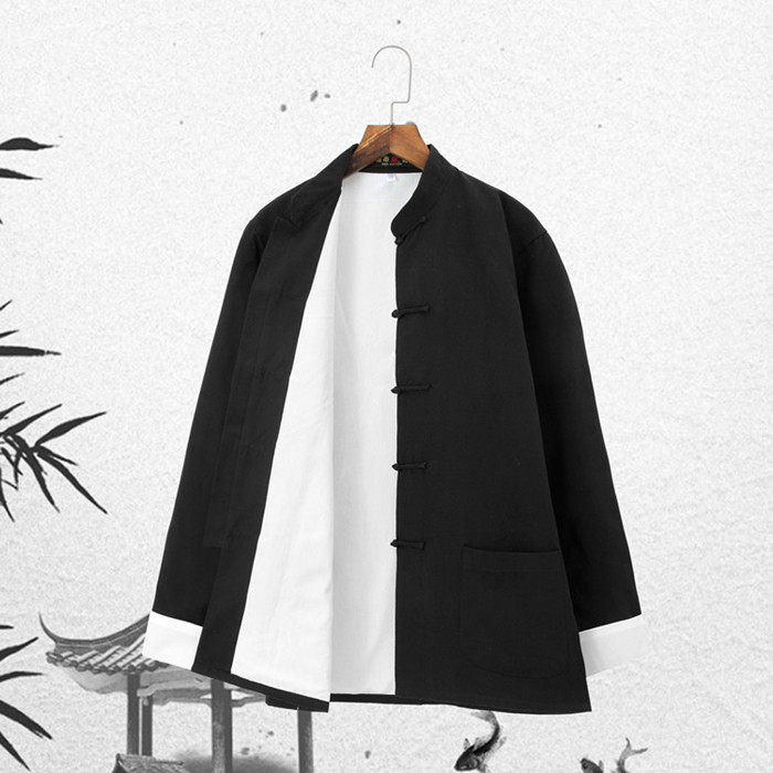 唐装纯棉粗布双层休闲服父亲