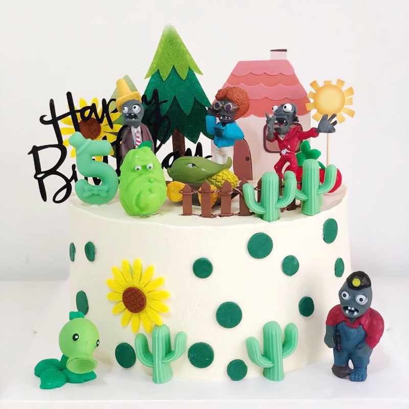 儿童生日蛋糕装饰植物僵尸蛋糕摆件向日葵太阳花小树插件烘焙配件,节庆用品/礼品,节日装扮用品,淘宝优惠券,粉丝福利购,淘宝优惠卷