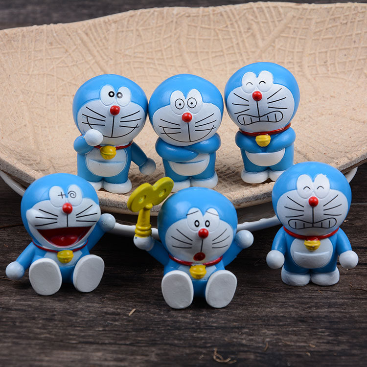 情景蛋糕装饰6款全家福叮当猫机器猫卡通哆啦a梦公仔摆件包邮