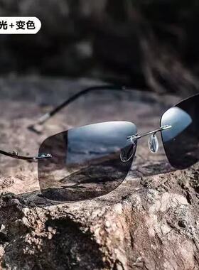2026新款夜视眼镜超轻无框变色墨镜男士开车专用驾驶镜偏光太阳镜