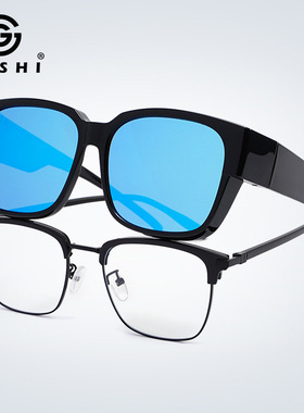 墨镜可套近视镜偏光开车专用男士女大框夹片套镜驾驶镜夜视镜司机