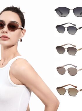 猫眼墨镜方圆脸2026新款高级感尼龙麻花太阳镜女偏光墨镜开车专用