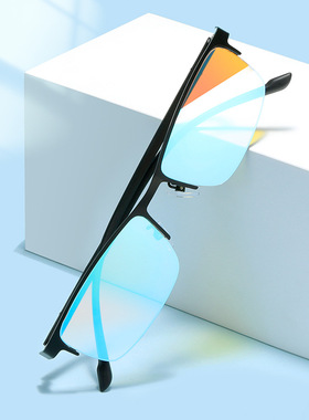 新款红绿色盲色弱眼镜男女士全框半框看图辨色镜夹片折叠套镜运动