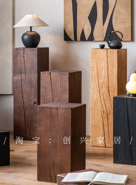 实木墩子原木展示台木桩底座