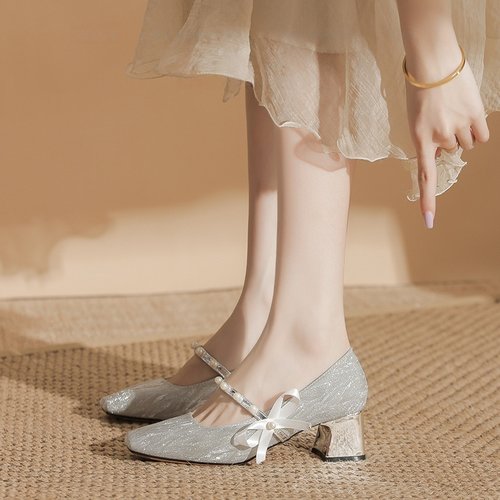 18岁成人礼绝美水晶鞋女法式高级感爆闪高跟鞋禾秀婚纱两穿结婚鞋