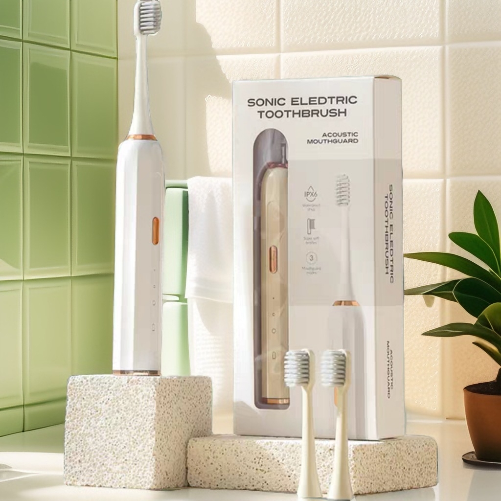 高颜值智能磁悬浮声波家用电动牙刷 成人款USB充电防水软毛牙刷