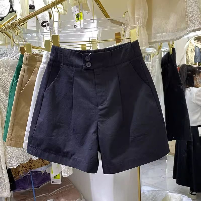 清仓捡漏～卡其色短裤女夏季薄款高腰显瘦宽松a字阔腿休闲五分裤