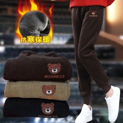 清仓捡漏～灯芯绒裤子秋冬新款卫裤长毛加绒加厚运动休闲裤哈伦裤