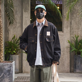 PROPCELL日系复古休闲工装 原色牛仔夹克多口袋Cityboy百搭外套男