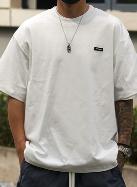 PROPCELL夏季新款日系休闲潮流简约百搭基础宽松圆领短袖纯棉T恤