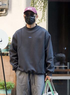 PROPCELL26春秋新款潮流日系复古小高领套头卫衣Cityboy打底衫T恤