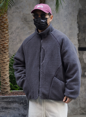 PROPCELL26新款日系复古羊羔绒立领夹克Cityboy宽松夹棉保暖外套