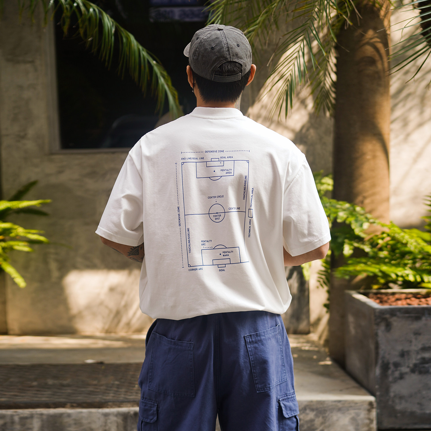 Propcell26SS潮流日系复古几何趣味印花短袖T恤男潮流夏季宽松tee