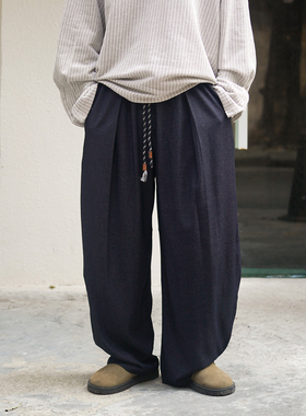 PROPCELL26春秋新款日系潮流复古阔腿西裤休闲老钱风宽松直筒长裤