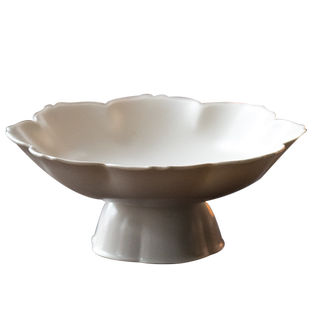 御三泥陶瓷高脚盘精致小果盘零食盘办公室中式茶点碟餐厅酒店餐具