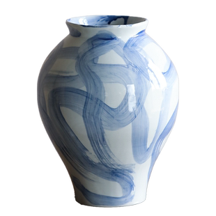 景德镇手绘青花养鲜花陶瓷大花瓶花器插花新中式复古田园客厅装饰