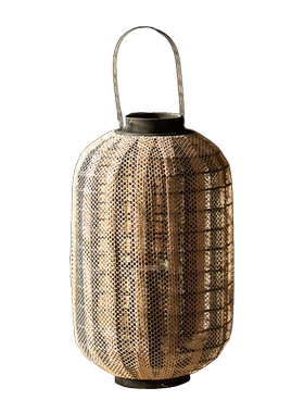 御三泥亚麻灯笼中式摆件