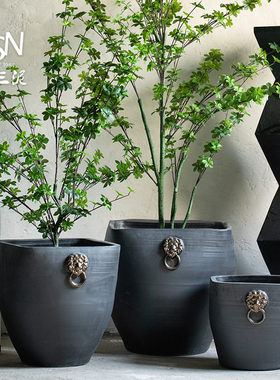 御三泥水缸仿古大缸花坛阳台装饰鱼缸落地摆件庭院园林陶瓷大花盆