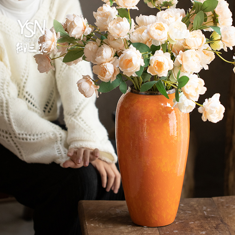 御三泥陶瓷花瓶亮面花器